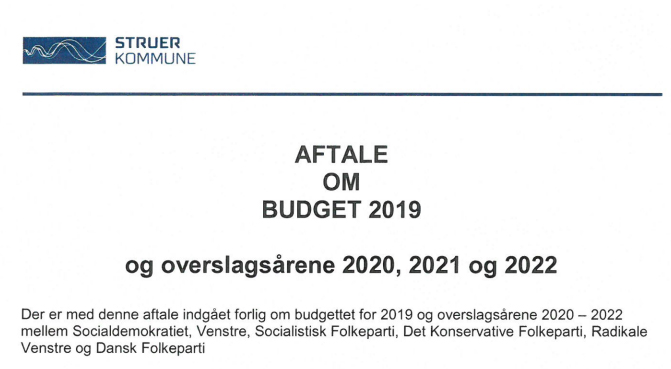 Et samlet byråd i Struer Kommune lander budgetaftale for 2019-2022