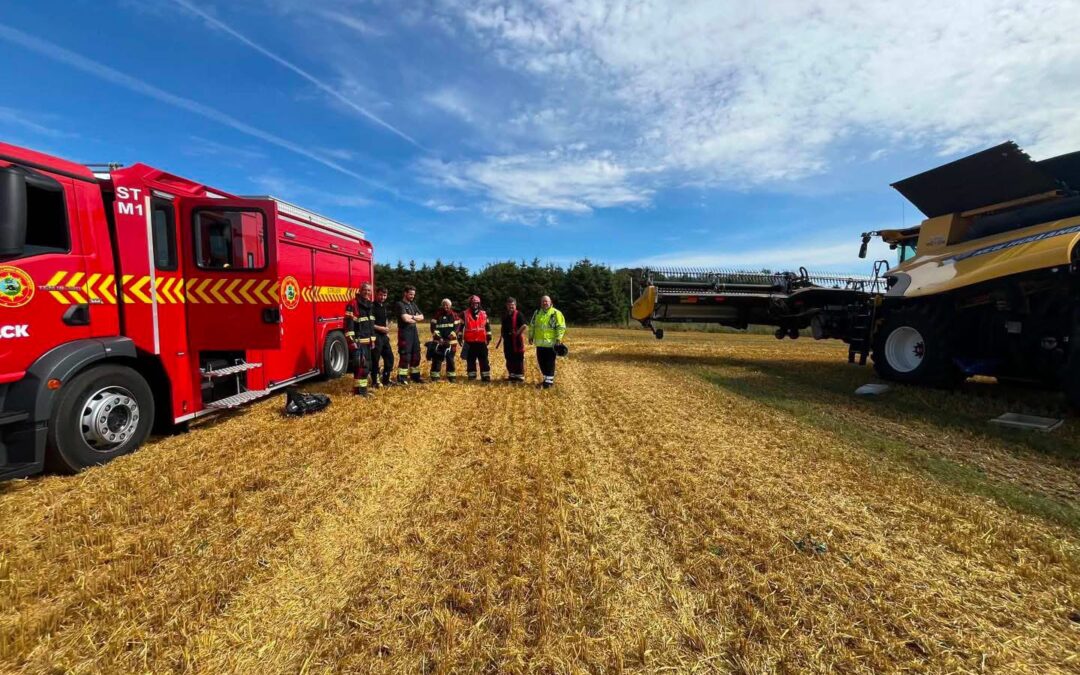Ild i mejetærsker på Ausumgaard – branden blev stoppet i tide
